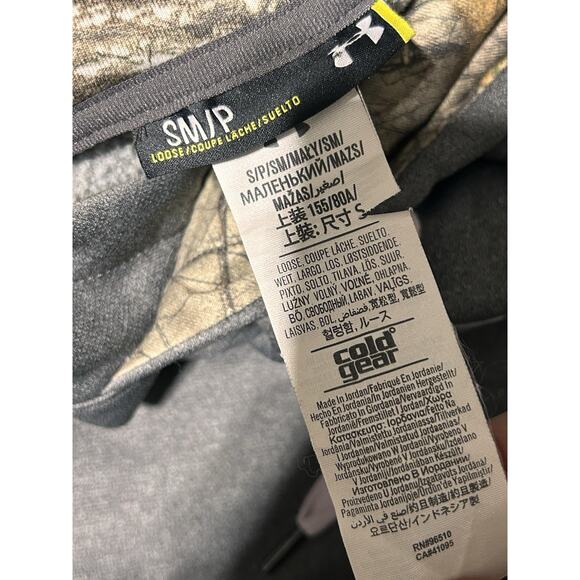 Under Armour Womens Sz Small Hoodie Gray Violet Camo Loose Storm Fleece Hunting - Picture 3 of 8